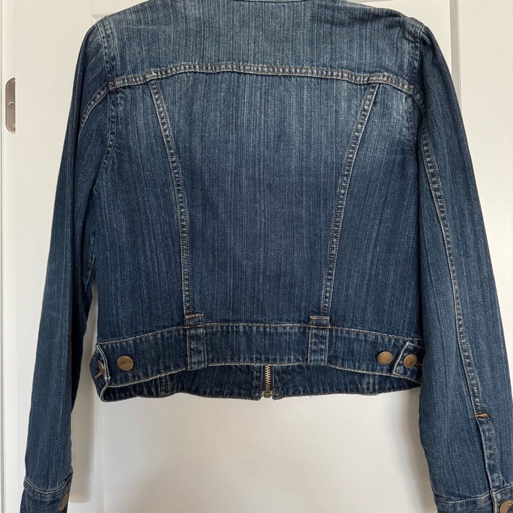 CAbi Blue Washed Denim Zip-Front Jacket - Picture 3 of 6